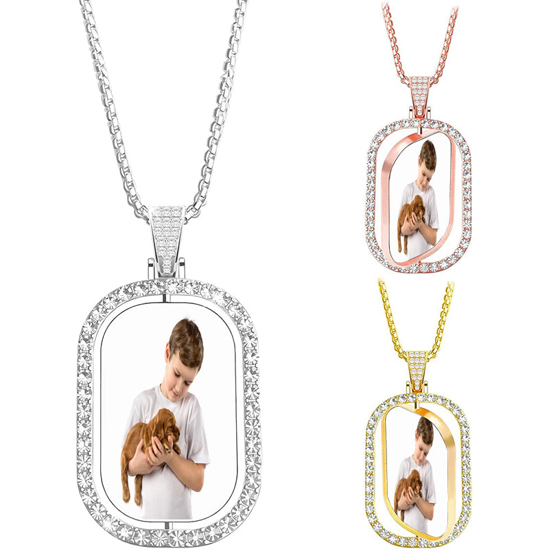 Personalized Initial Necklace for Women Custom Letter Picture Necklace Personalized Photo Necklace with Picture Inside Projection Necklace for Mom Wife Girlfriend Birthday Christmas Valentines Gifts