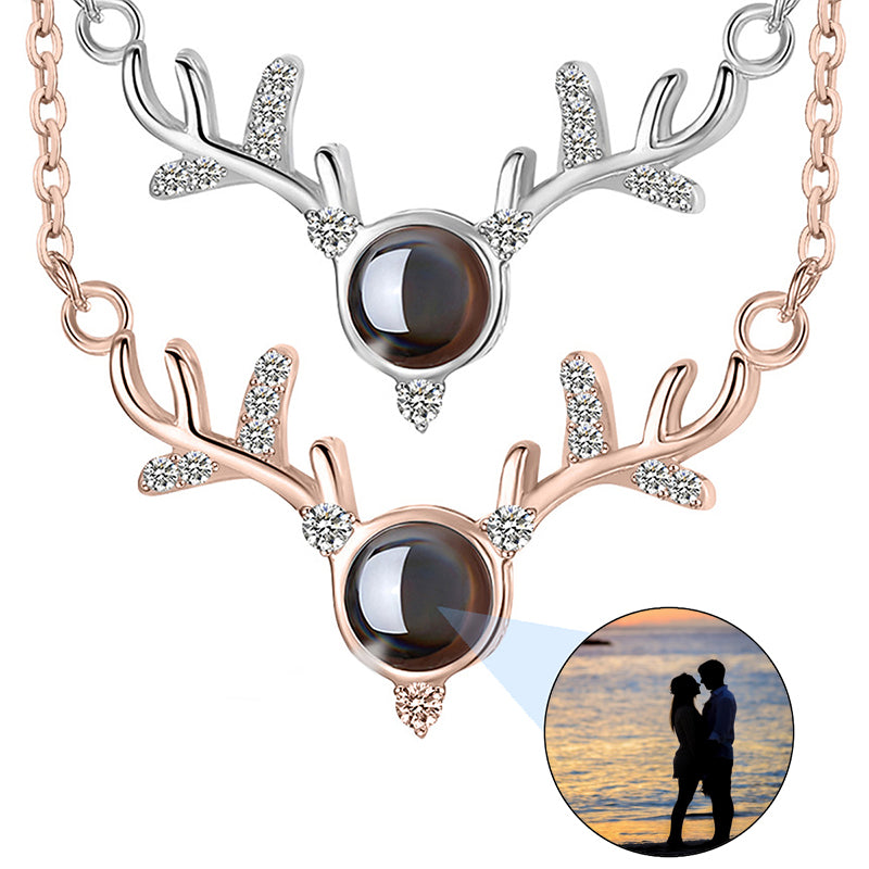 Personalized Projection Necklace With Picture Inside - Custom Photo Sunflower Pendant Necklace - Christmas Valentine's Day Memorial Gift For Wife Women Sterling Silver Jewelry