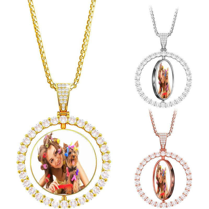 Custom Engraved Vermeil Pendant: Sterling Silver Curb Necklace