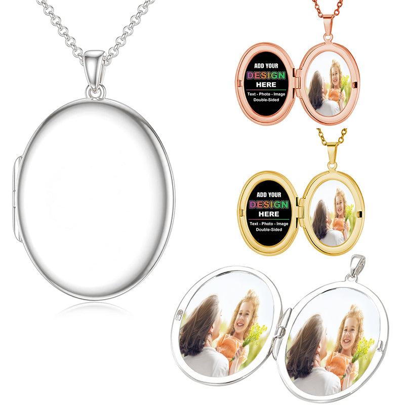 Personalized Heart Pendant Photo Projection Necklace- Customized Silver Picture Necklace