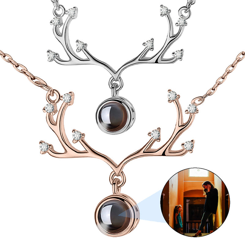 Double Photo Projection Necklace, Personalized Picture Layered Necklace, Picture Inside Jewelry, Memorial Necklace, Christmas Gifts for Her