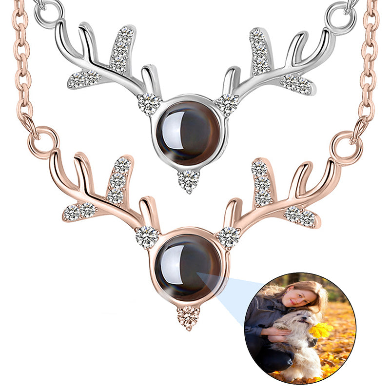 Personalized Pet Projection Necklace with Picture Inside Custom Photo necklace Sterling Silver Dog Cat Paw Pendant Memorial Jewelry Gifts for Women Thanksgiving Christmas