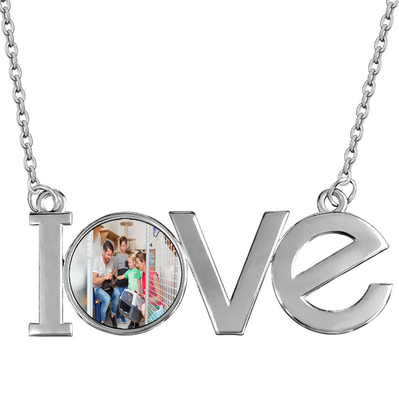 Flower Framed Silver Photo Locket Necklace - Personalized Nature Inspired Jewelry Gift