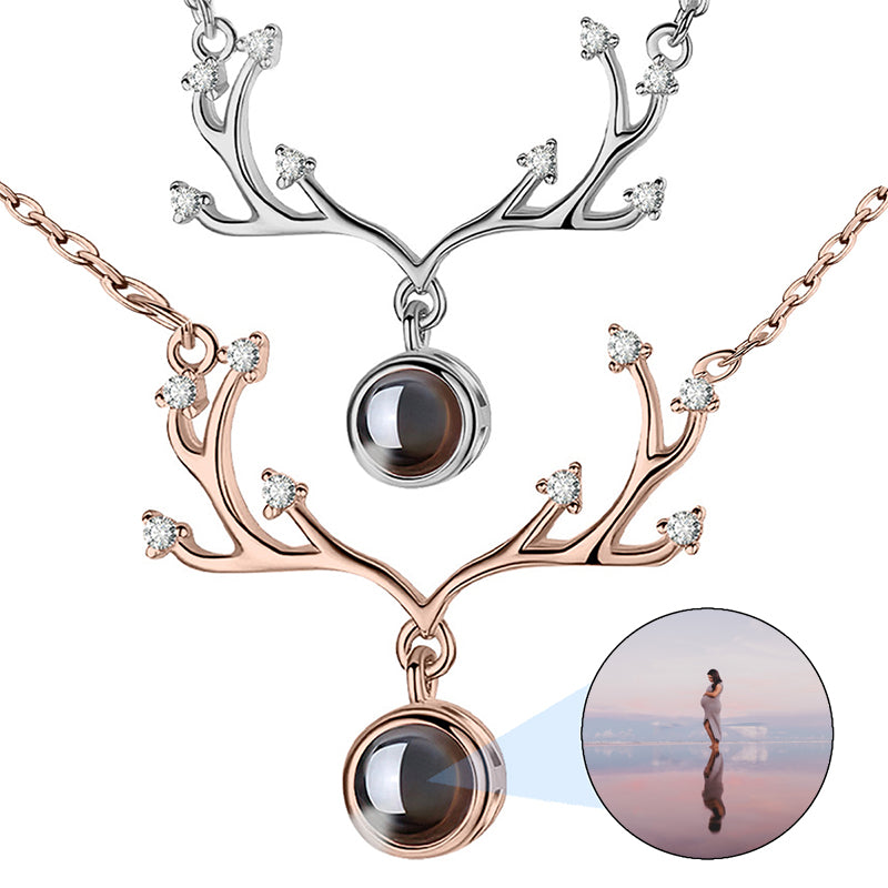 Custom Locket Photo Pendant Memory Necklace | Memorial Personalized Diamond Picture, Water Resistance Stainless Steel Silver Pic Charm