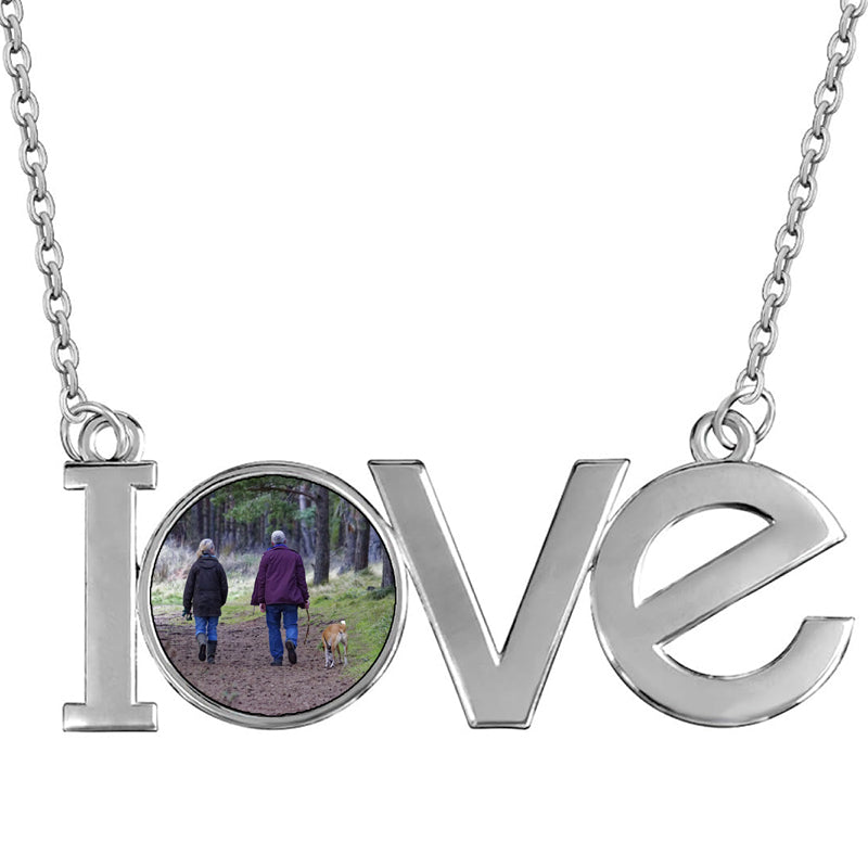 Custom Picture Necklaces for Men, Personalized Dog Tag Necklace Engraved with Photo Text, Customized Memorial Gifts for Father Boyfriend